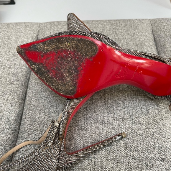 Christian Louboutin Fliketta 100, Silver Chain, EU38 (fits a US8) - Picture 5 of 11